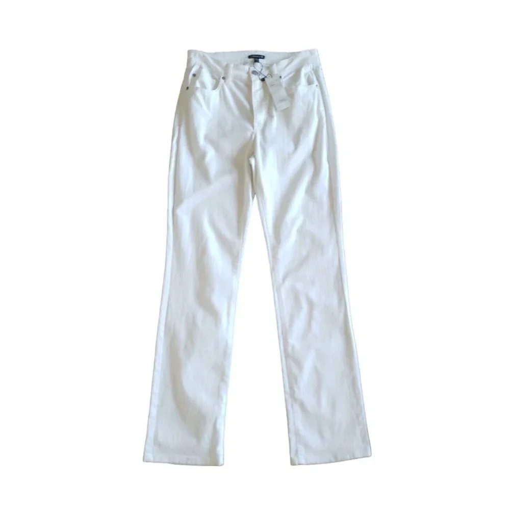 Eileen Fisher Women's Organic Cotton Stretch Denim High Rise Straight Leg Jeans - Picture 5 of 14